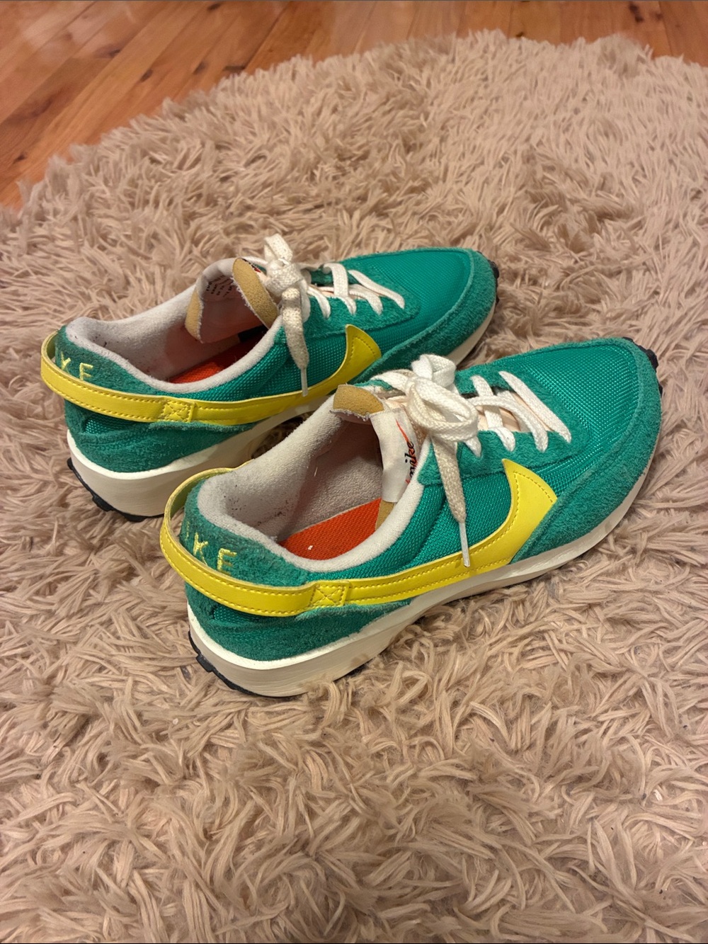 Nike Green and Yellow Retro Running Sneakers